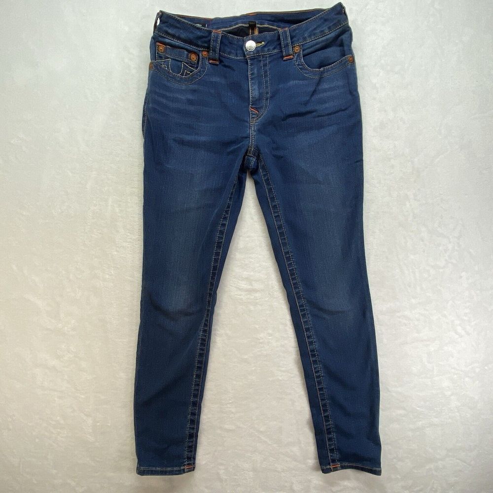 True Religion Jeans Women's 30 Jennie Curvy Midโ Rise Super Skinny medium wash